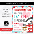 Editable Tea Theme Appreciation Gift Tag
